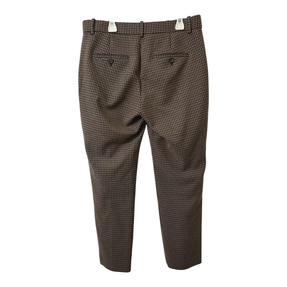 💕THEORY Cropped Treeca Pants Dot Jacquard print brown‎ blue multi Size 6